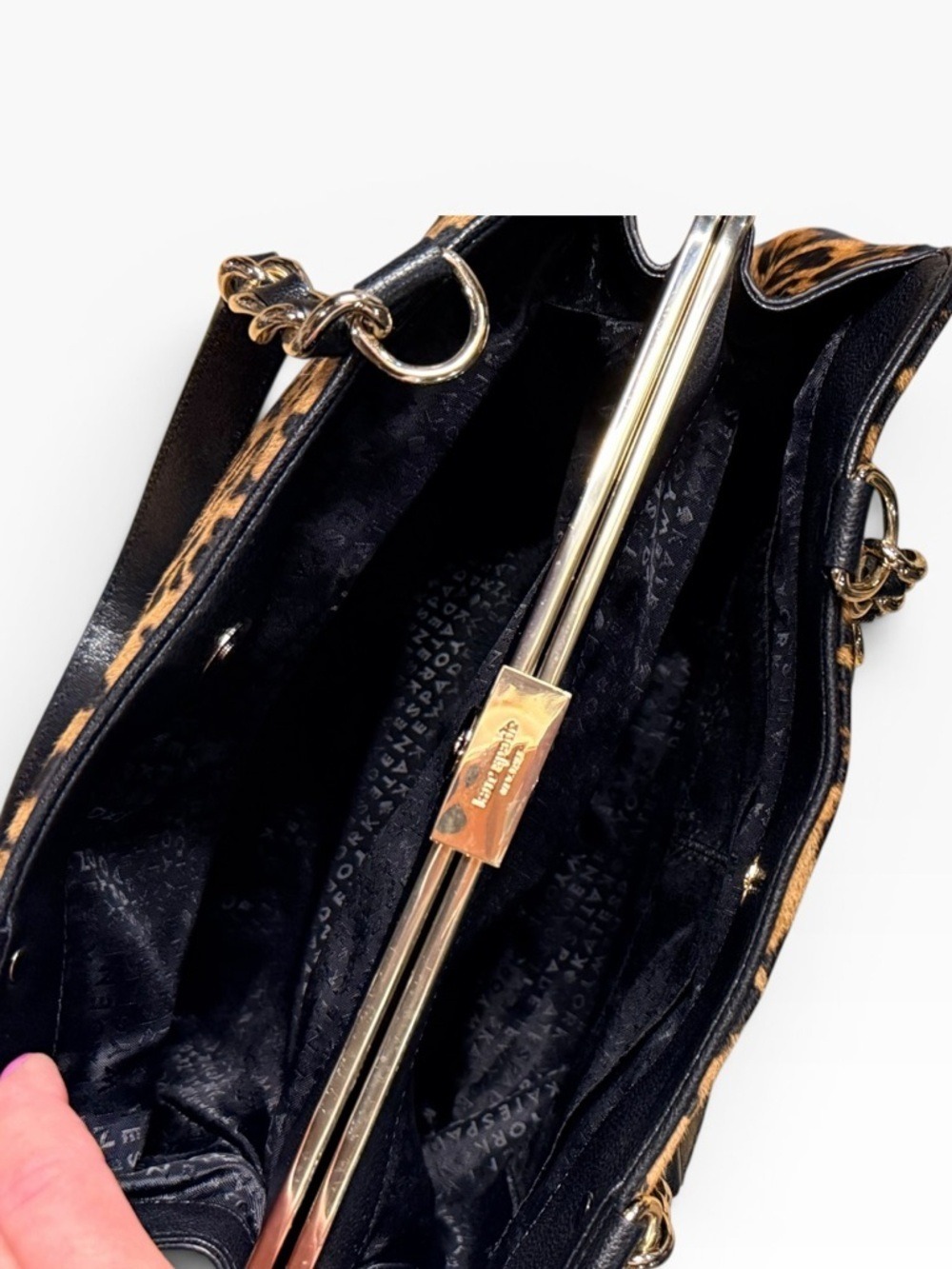 Kate Spade Leopard Print Calf Hair Shoulder Bag - Picture 11 of 16